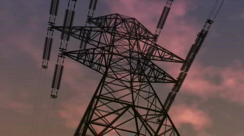 Electricity pylon against the sky Stock Footage 666333