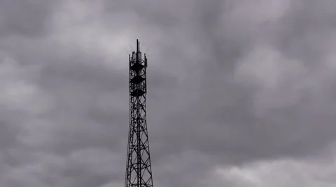 Electricity pylon against  sky in Germany Stockbeeldmateriaal 39474895