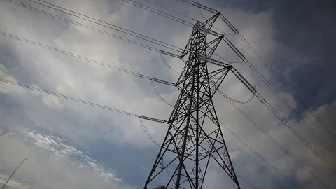 Electricity Pylon and clouds Video stock 105787158