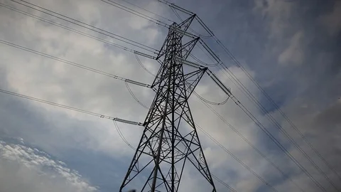 Electricity Pylon and clouds Video stock 105787173