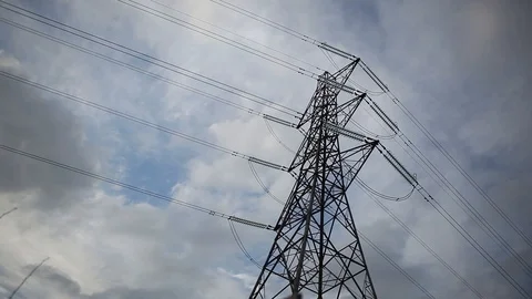 Electricity Pylon and clouds Video stock 105787207