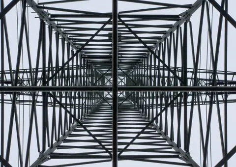 Electricity pylon from below Stock Photos