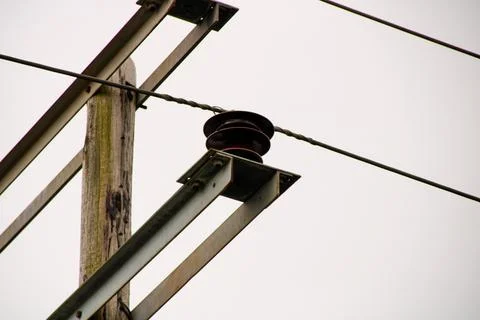 Electricity Pylon with cable Stock Photos