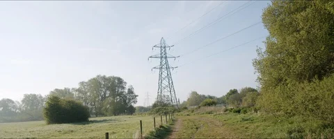 Electricity Pylon in the Countryside Video stock 129310073
