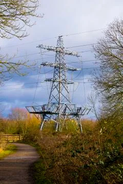 Electricity Pylon Countryside Stock Photos