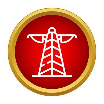 Electricity pylon icon transmitting electrical power energy Illustrazione stock