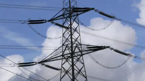 Electricity pylon medium shot Stock Footage 35791919