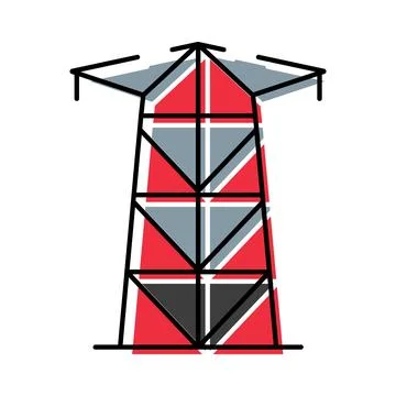 Electricity pylon outlining union jack flag illustrating power uk Stock Illustration