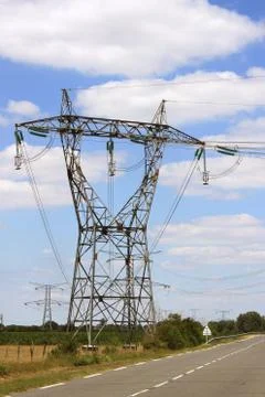 Electricity pylon Stock Photos