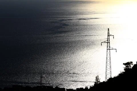 Electricity pylon Stock Photos