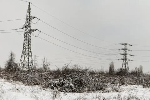 Electricity pylon Stock Photos