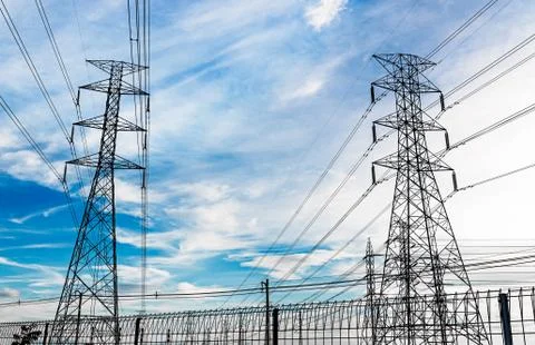 Electricity pylon Stock Photos