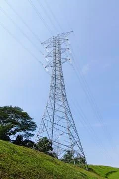Electricity pylon Stock Photos