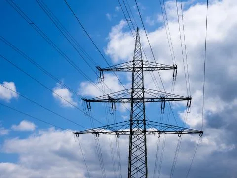 Electricity pylon Stock Photos