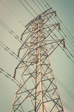 Electricity pylon Stock Photos