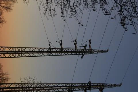 Electricity pylon Stock Photos
