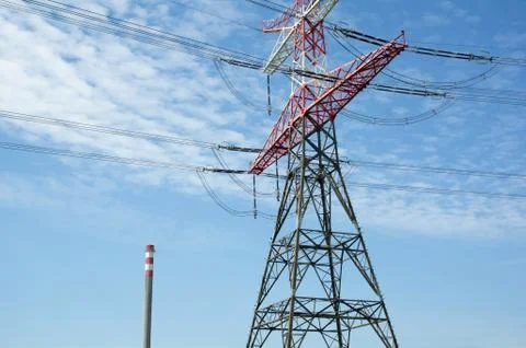 Electricity pylon Stock Photos