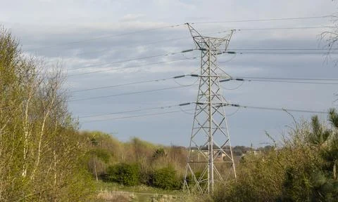 Electricity pylon Stock Photos