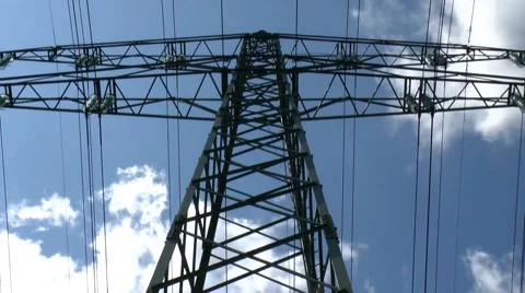 Electricity pylon / Power Lines / Time-lapse  Stock Footage 52362080