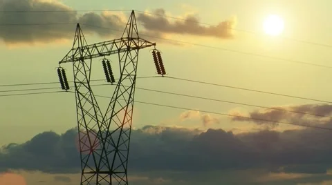 Electricity Pylon time lapse cloud 库存影片 8601906
