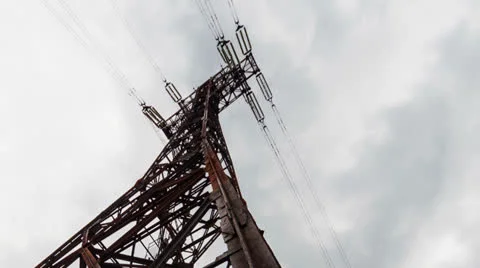 Electricity pylon, Time Lapse Stock Footage 22519160