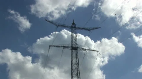 Electricity pylon timelap Stock Footage 25134094