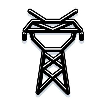 Electricity pylon transmitting power and energy concept Stock Illustration