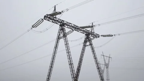 Electricity pylons and lines. 스톡 동영상 80980200