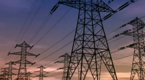 Electricity pylons Stock Footage 666320