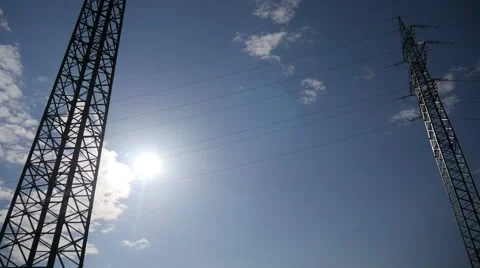 Electricity Pylons Stock Footage 51341347