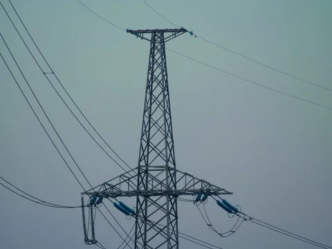Electricity pylons Stock Footage 78472590