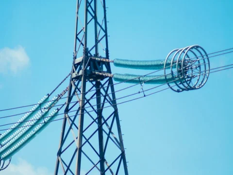 Electricity pylons Stock Footage 78474846