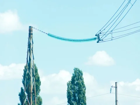 Electricity pylons Stock Footage 78475897