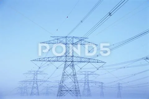 Electricity pylons Stock Photos