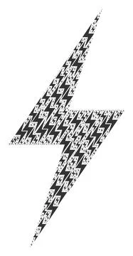 Electricity Recursion Mosaic of Itself Items Stock Illustration