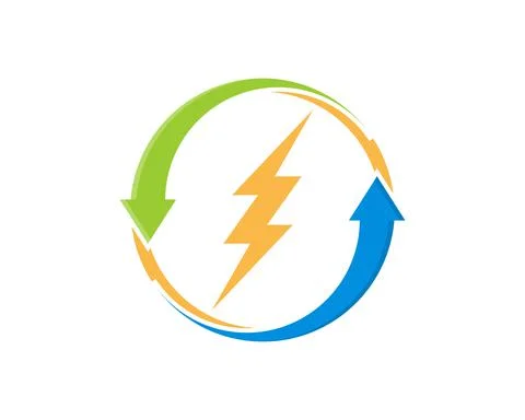 Electricity in the recycle arrow Stock Illustration