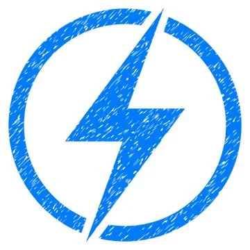 Electricity Rounded Icon Rubber Stamp Stock Illustration