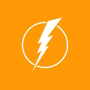 Electricity rounded icon. Vector illustration style flat icon. Stock Illustration