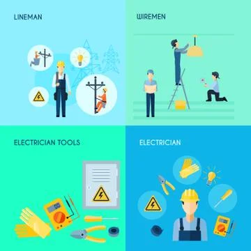 Electricity Set 2x2 Design Stock Illustration