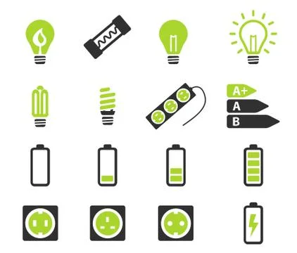 Electricity simply icons Stock Illustration