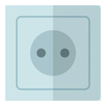 Electricity socket icon, flat style Stock Illustration