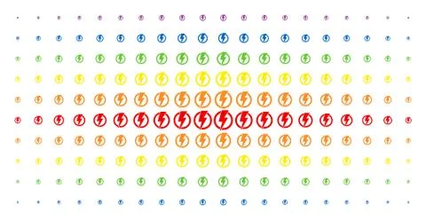 Electricity Spectrum Halftone Pattern Stock Illustration