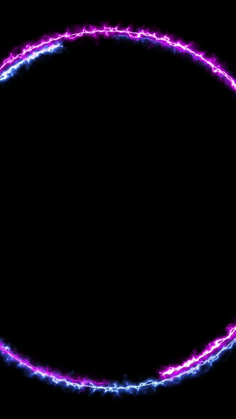 Electricity streaks circle black vertical background Stock Footage 303617341