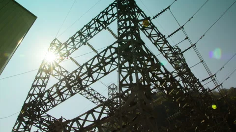 Electricity Sub-Station time-lapse Stock Footage 48980310