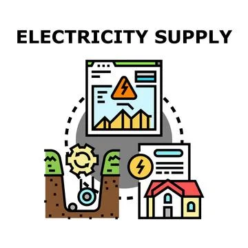 Electricity supply system providing power to residential buildings イラスト素材