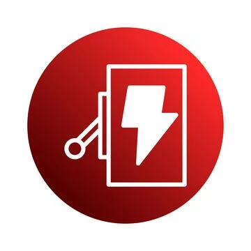 Electricity switch icon illustration for electrical systems design and powe.. Illustrazione stock