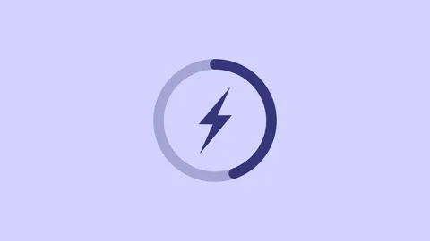 Electricity Symbol with Circular Progress Indicator Stock Footage 332984230