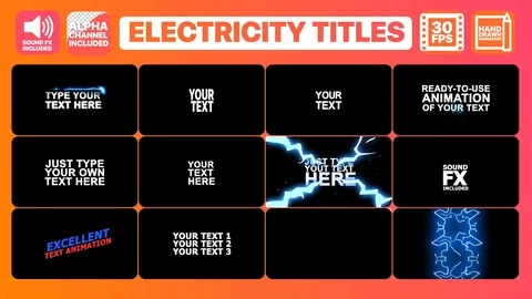 Electricity Titles Collection Stockmateriaal After Effects