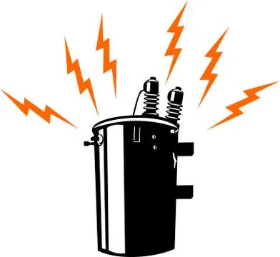 Electricity transformer retro. Stock Illustration