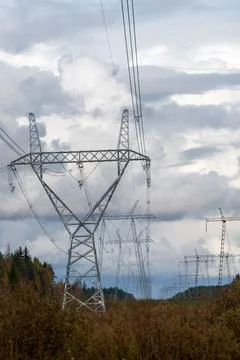 Electricity transmission network. Foto stock